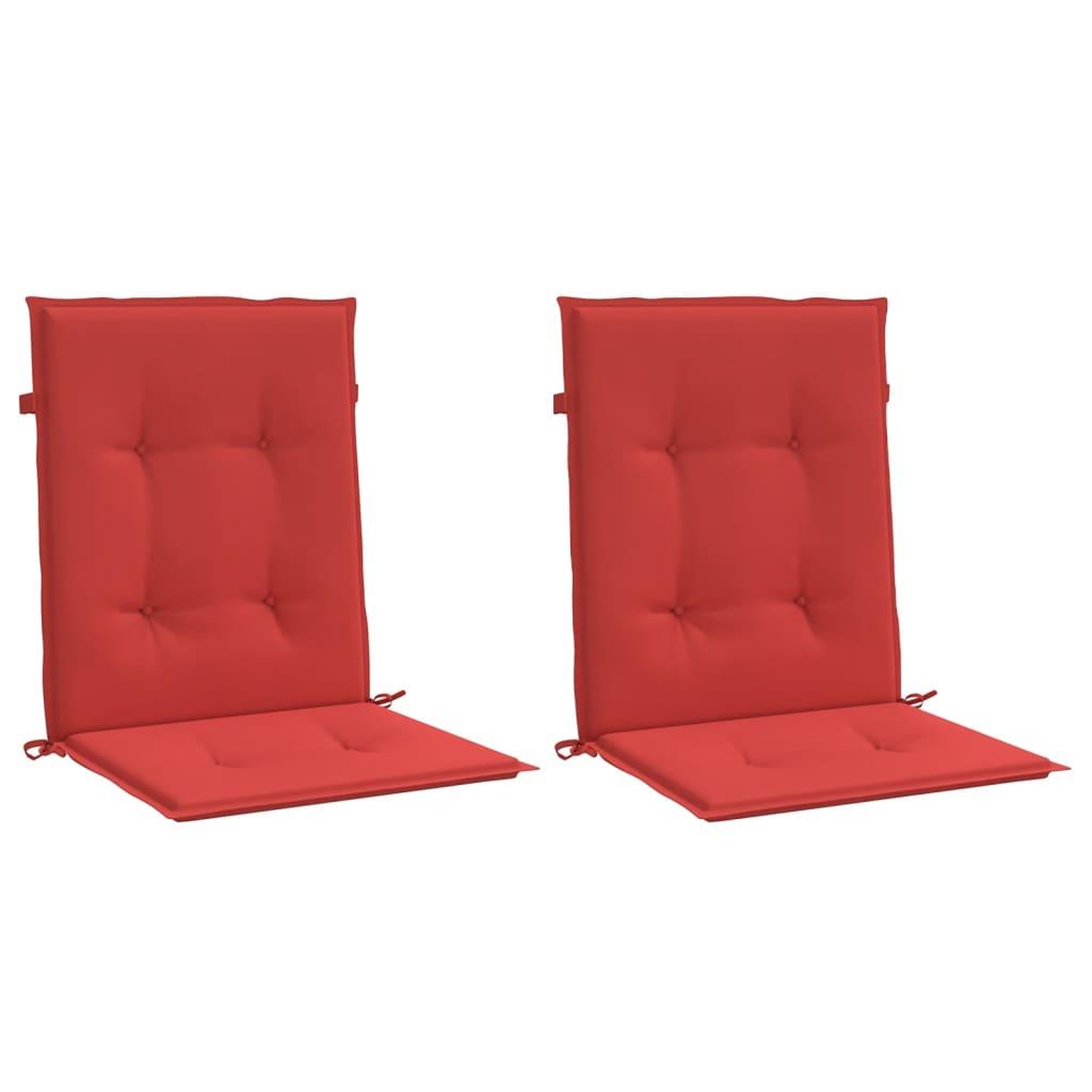 Voir la diapositive 3 : VIDAXL Coussins de chaise de jardin a dossier bas lot de 2 rouge