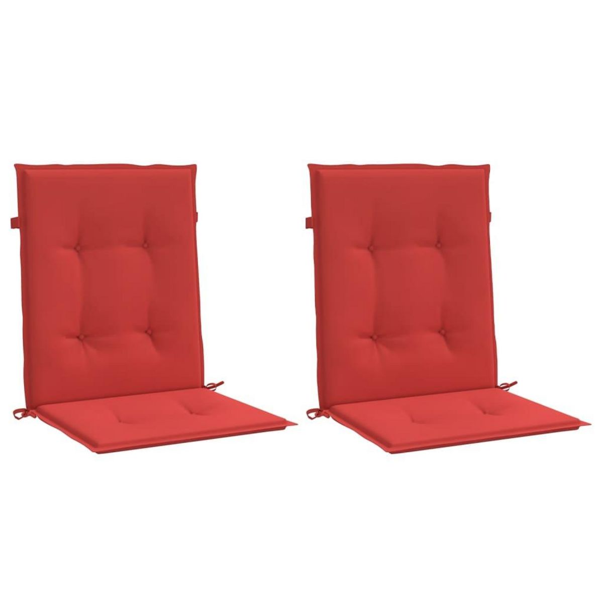 VIDAXL Coussins de chaise de jardin a dossier bas lot de 2 rouge