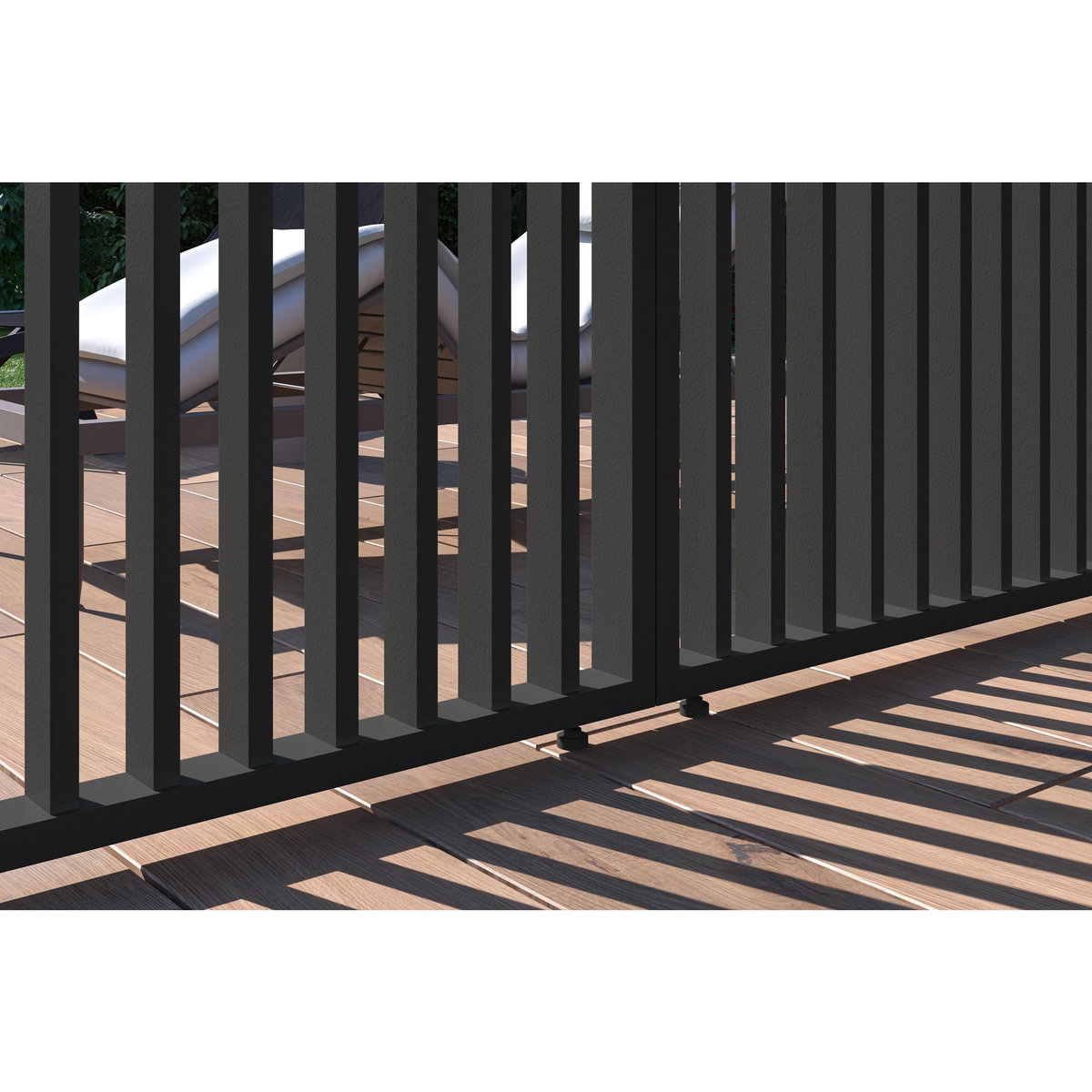 Panneau brise-vue Aluminium Pergola Bioclimatique OMBREA® - largeur 1 m - Anthracite - ventelles verticales