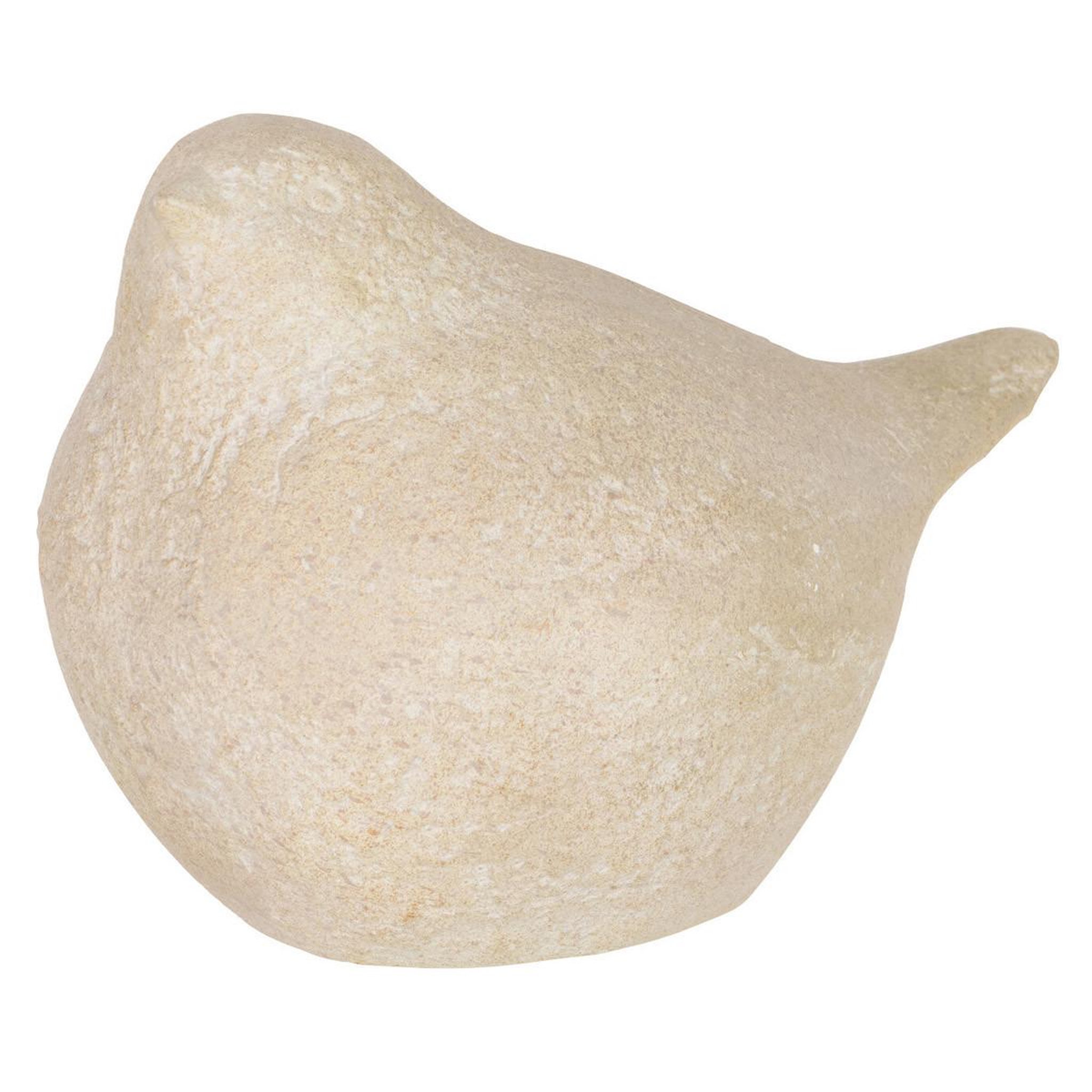 J-LINE Statuette déco  oiseau à poser  27cm beige