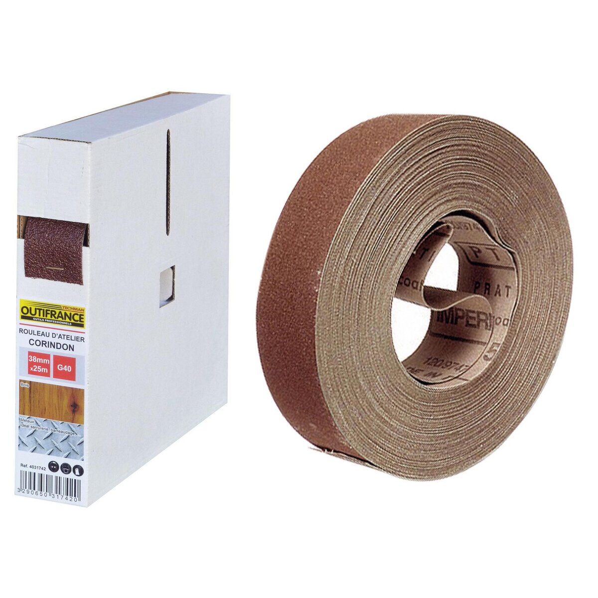 OUTIFRANCE Rouleau d'atelier corindon 38mm x 25m gr.120