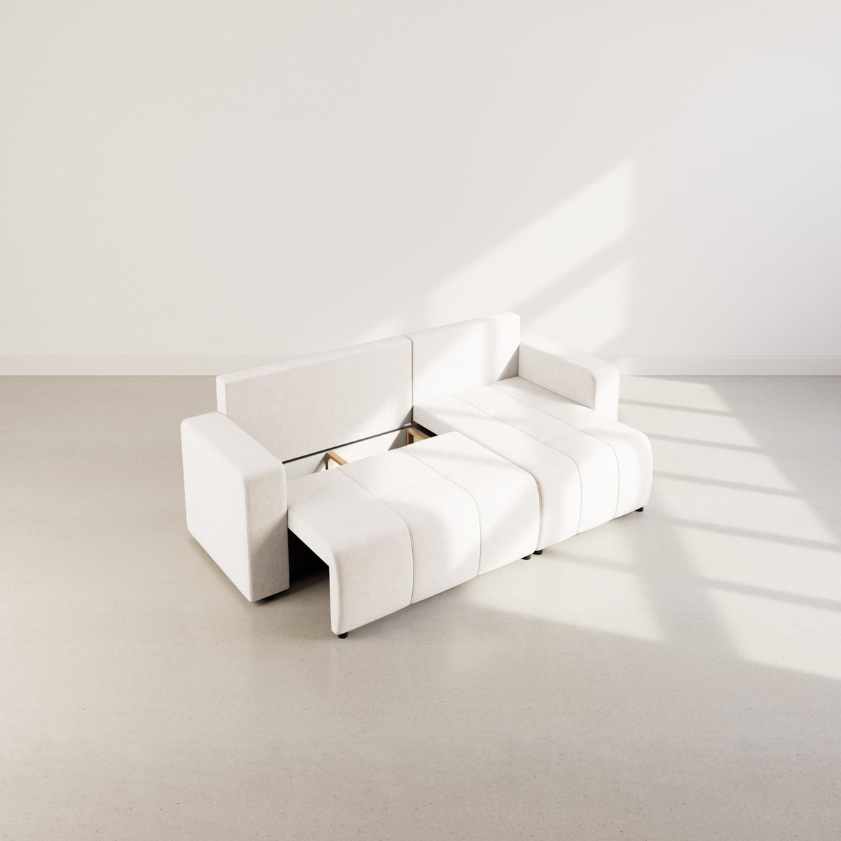 BEST MOBILIER Nicole - canapé d'angle réversible 5 places convertible avec coffre en tissu