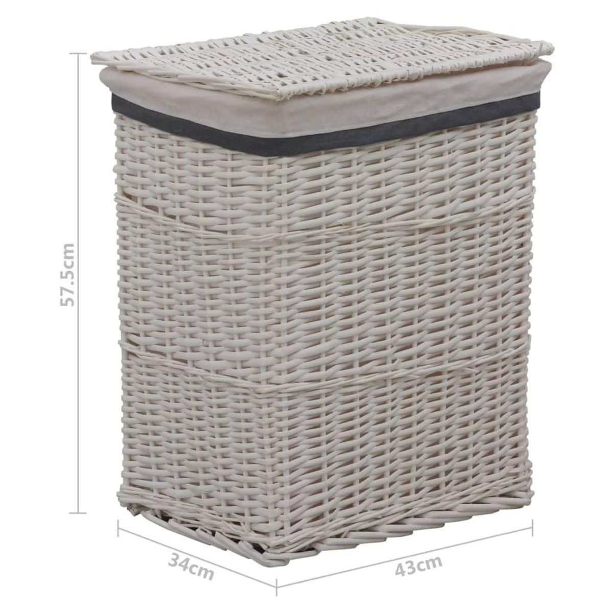 VIDAXL Panier a linge Blanc Saule