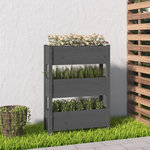 VIDAXL Jardiniere Gris 77x25x104,5 cm Bois massif de pin