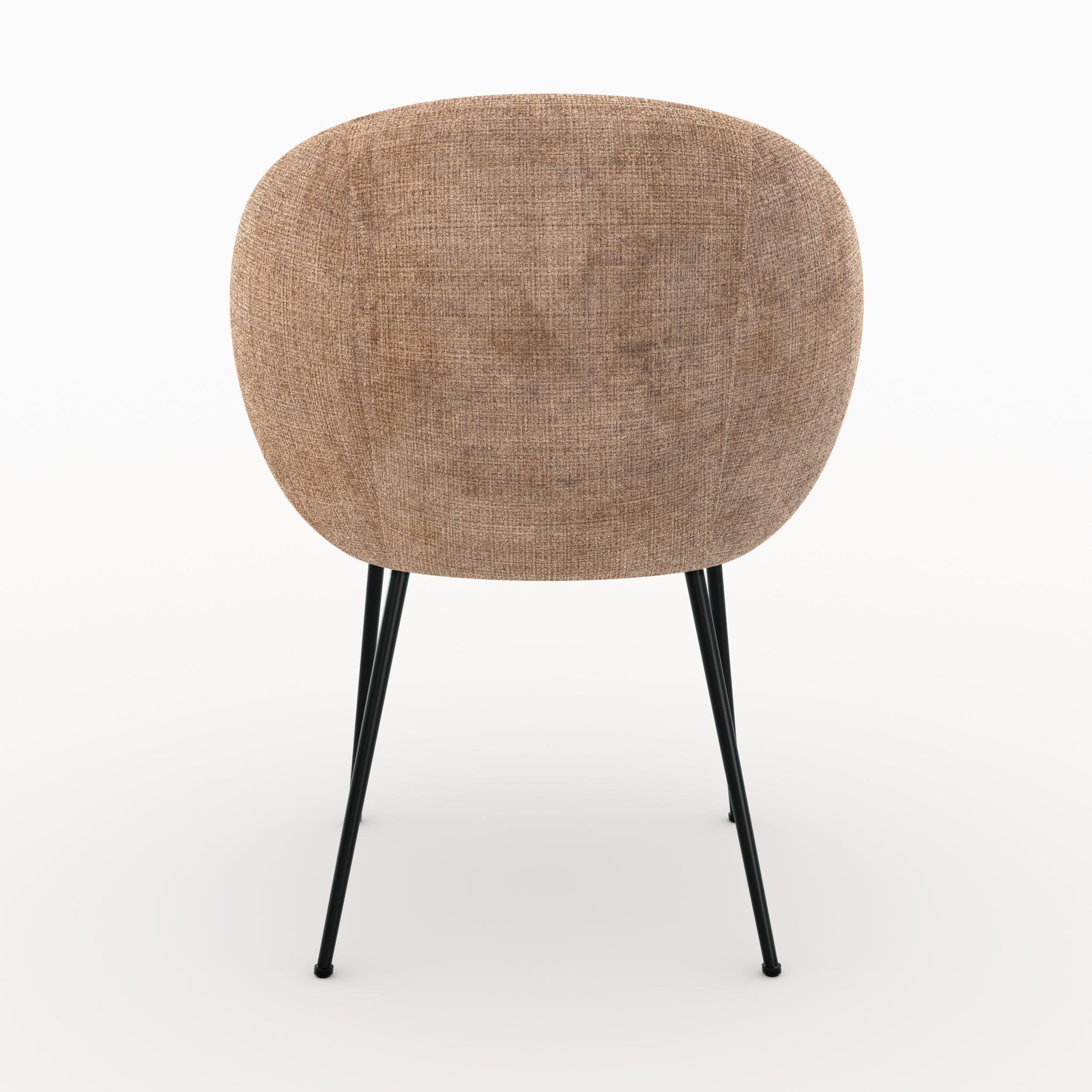Voir la diapositive 5 : MAISON PAVANE Chaise en velours chenillé marron glacé et métal noir-bloomy