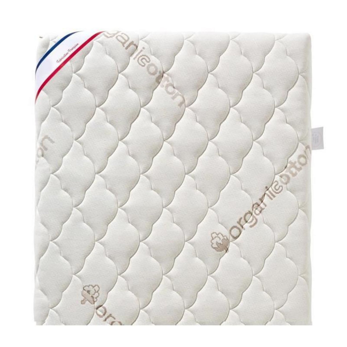 P'TIT LIT Matelas Bébé Coton Bio - 60x120x10 cm - 100% Coton - Déhoussable - Sans traitement chimique