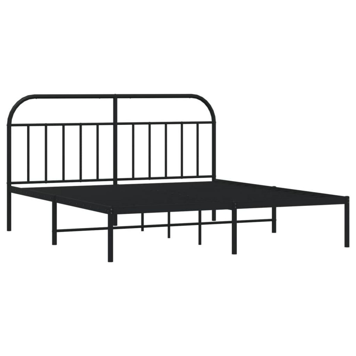 VIDAXL Cadre de lit metal sans matelas et tete de lit noir 180x200 cm