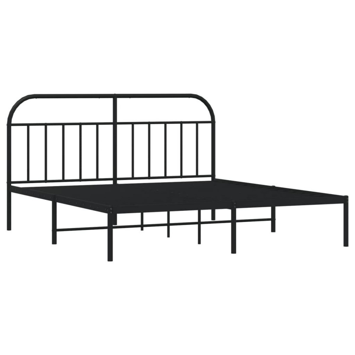 VIDAXL Cadre de lit metal sans matelas et tete de lit noir 180x200 cm