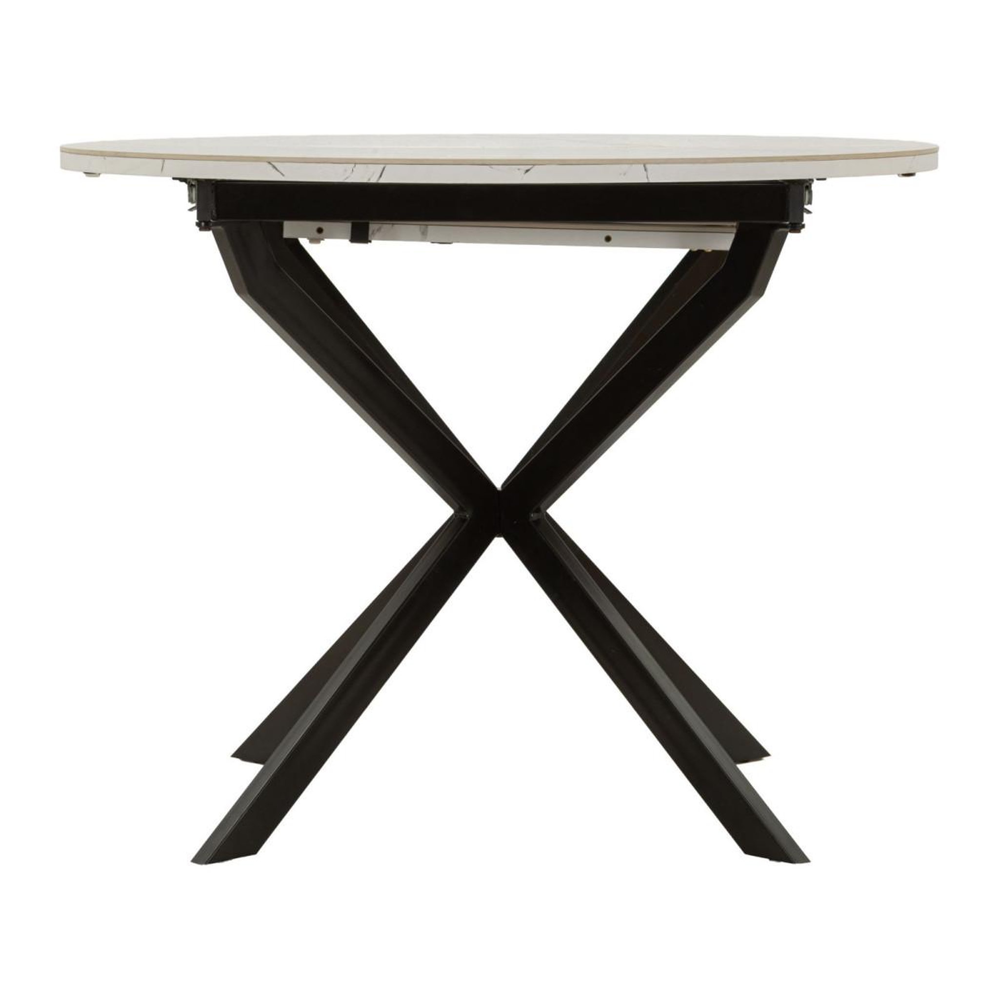 Voir la diapositive 2 : Paris Prix Table salle à manger extensible  martin  100-140cm noir & blanc