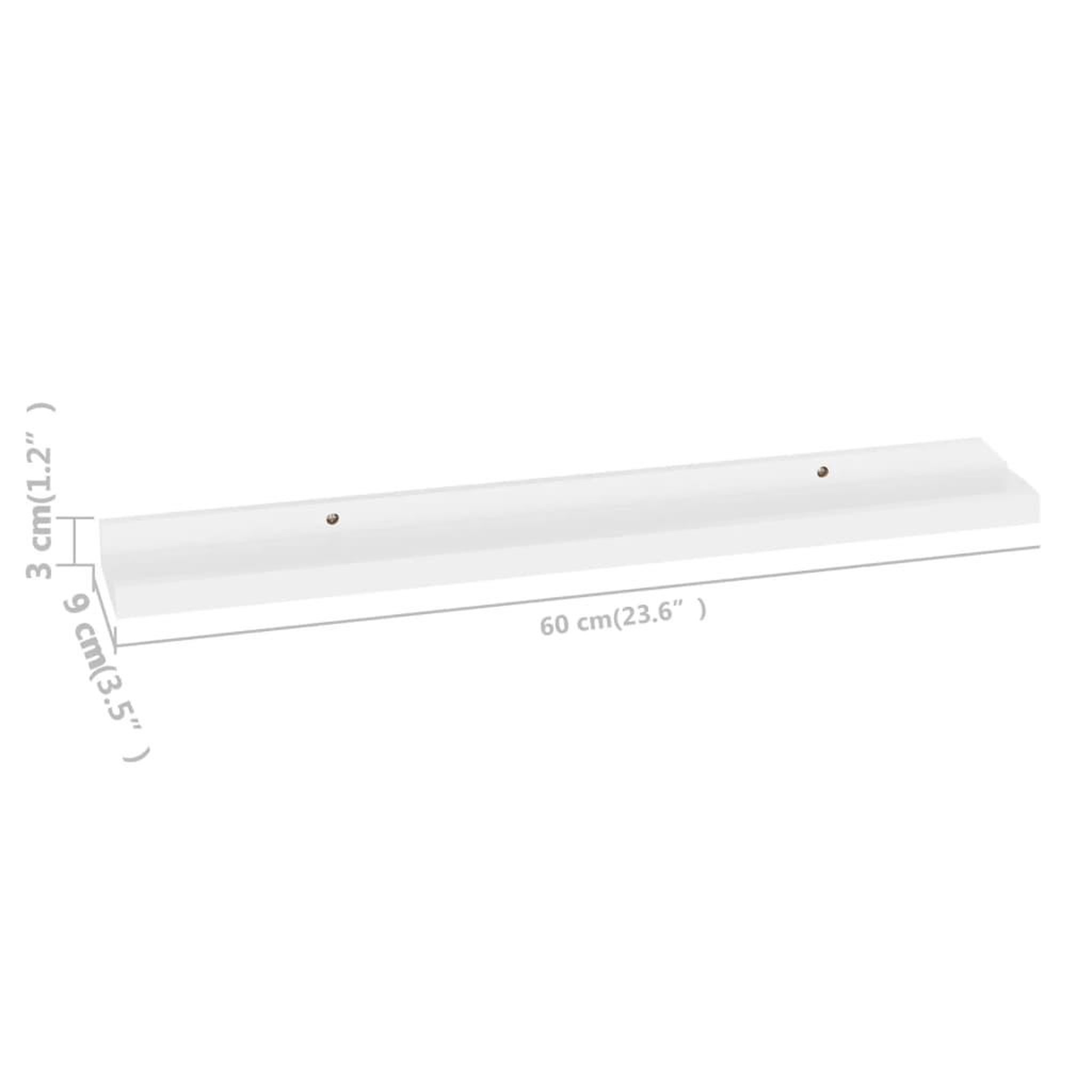 Voir la diapositive 6 : VIDAXL Etageres murales 4 pcs Blanc 60x9x3 cm