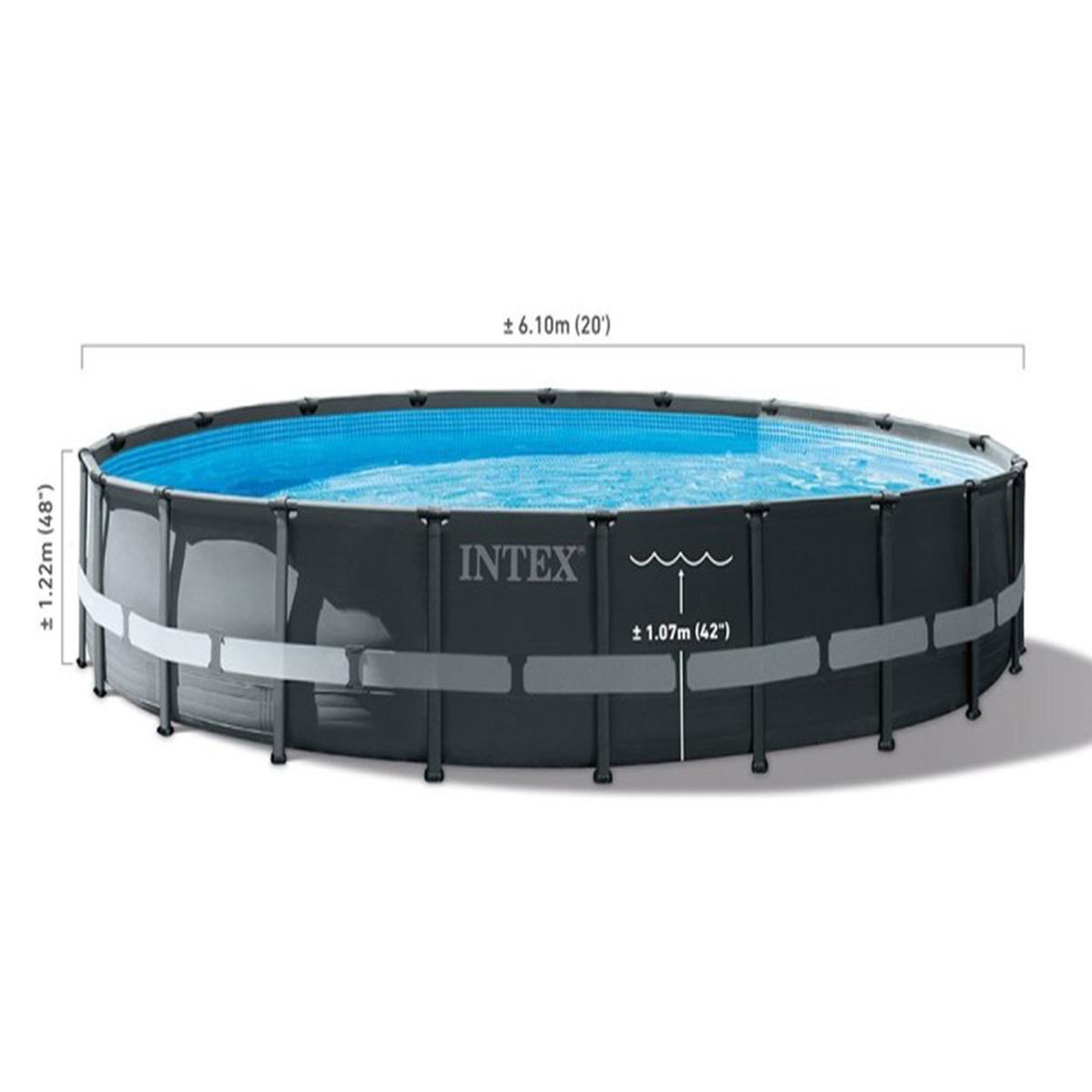 Voir la diapositive 3 : INTEX Piscine tubulaire Ultra XTR Frame ronde 7,32 x 1,32 m - Intex