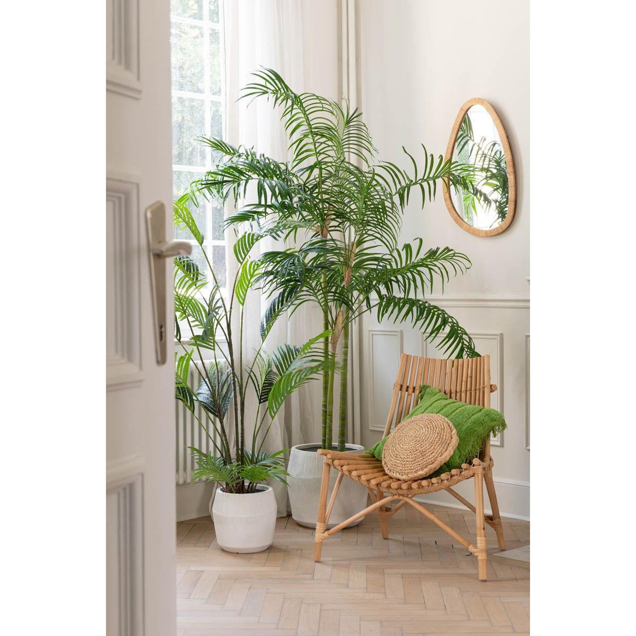 Voir la diapositive 4 : J-LINE Miroir Mural Design  Dusty  70cm Naturel