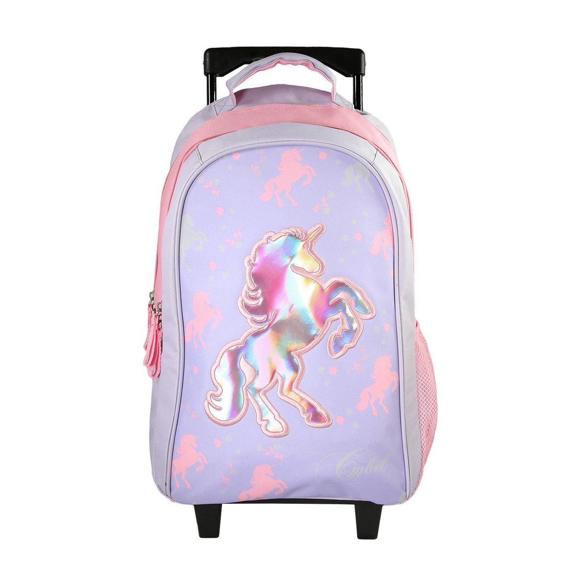 Bagtrotter Bagtrotter - Cybel - Sac à Dos Scolaire - Sac à Dos à Roulettes -  Violet - 2 Compartiments Zippés - 1 Poche Bouteille - 33x16x45cm - Bretelles Matelassées - Dos Matelassé - Matière Polyester - Sac à Dos Scolaire Primaire