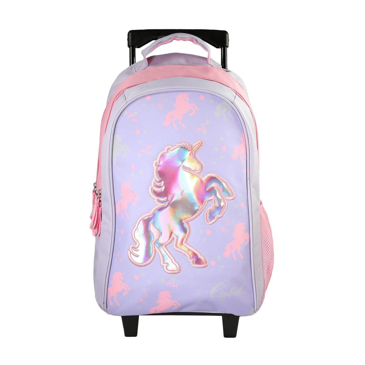 Bagtrotter Bagtrotter - Cybel - Sac à Dos Scolaire - Sac à Dos à Roulettes -  Violet - 2 Compartiments Zippés - 1 Poche Bouteille - 33x16x45cm - Bretelles Matelassées - Dos Matelassé - Matière Polyester - Sac à Dos Scolaire Primaire