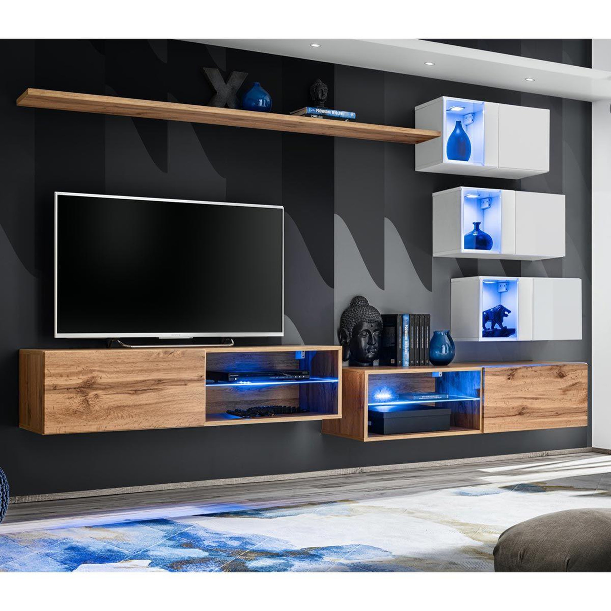 Paris Prix Ensemble meuble tv  switch xxiv  250cm naturel & blanc