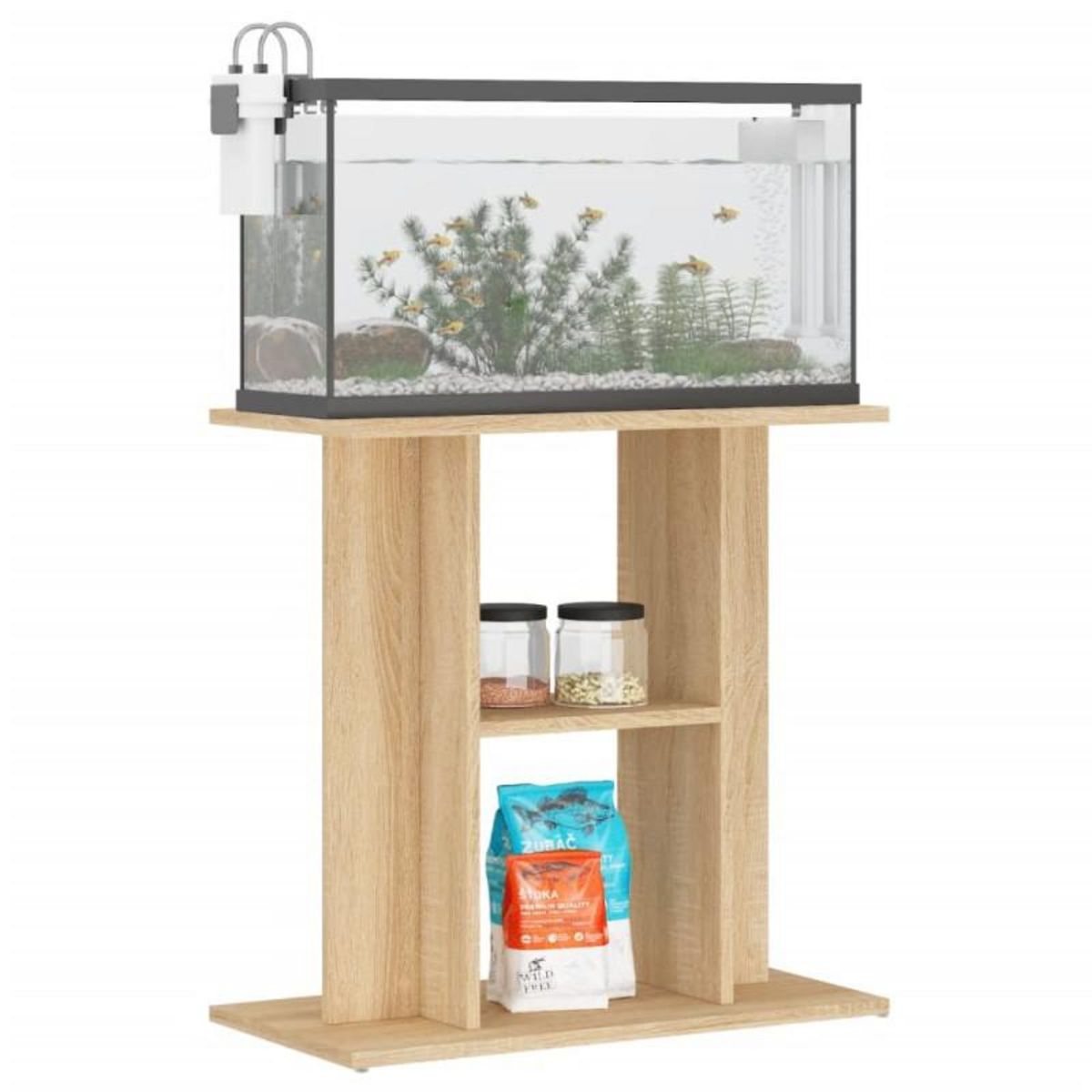 VIDAXL Support pour aquarium chêne sonoma 60x30x60cm bois d ingénierie