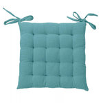 Paris Prix Galette de Chaise Piquée  Cambria  38x38cm Bleu Glacier