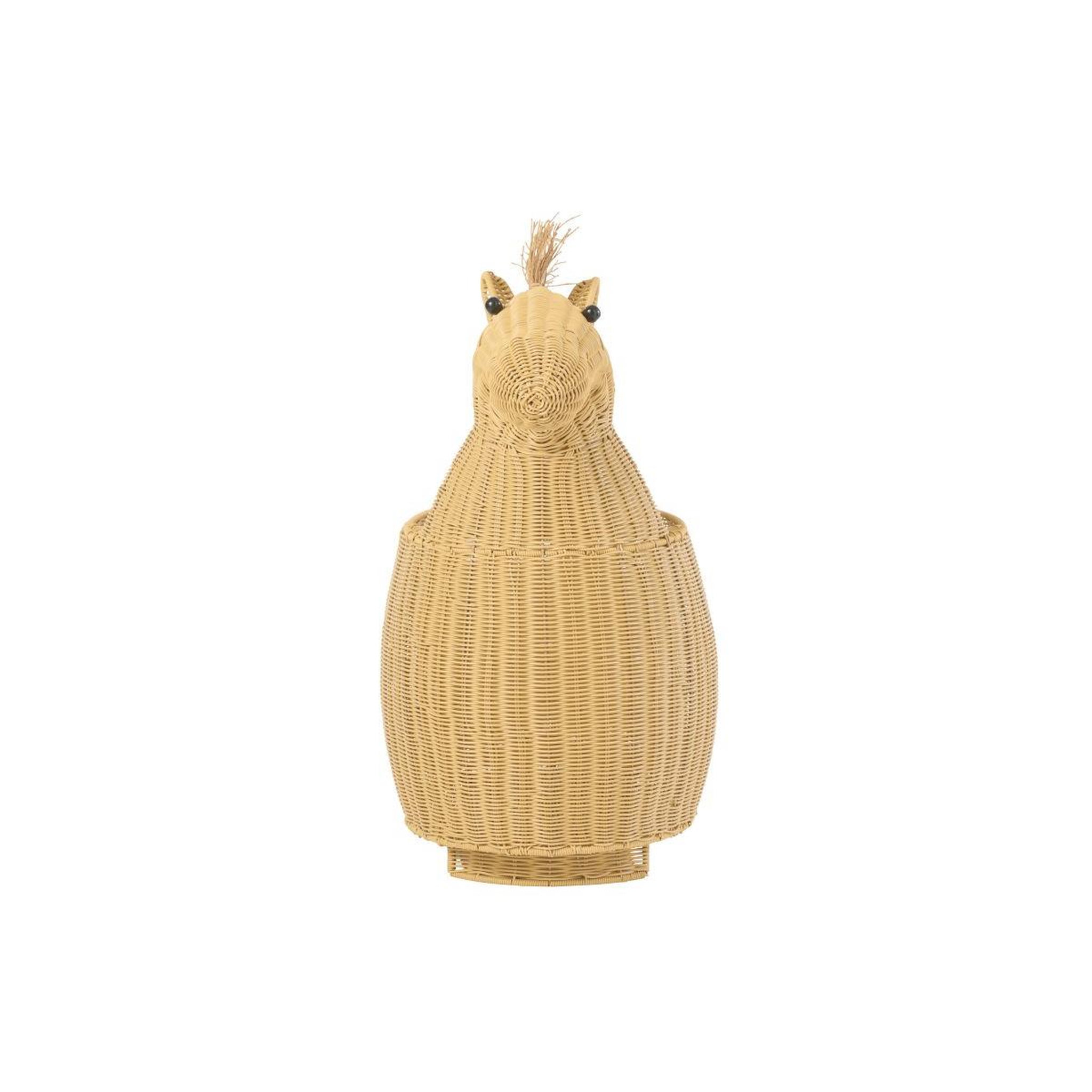 Voir la diapositive 3 : J-LINE Panier de Rangement Enfant  Cheval  79cm Naturel