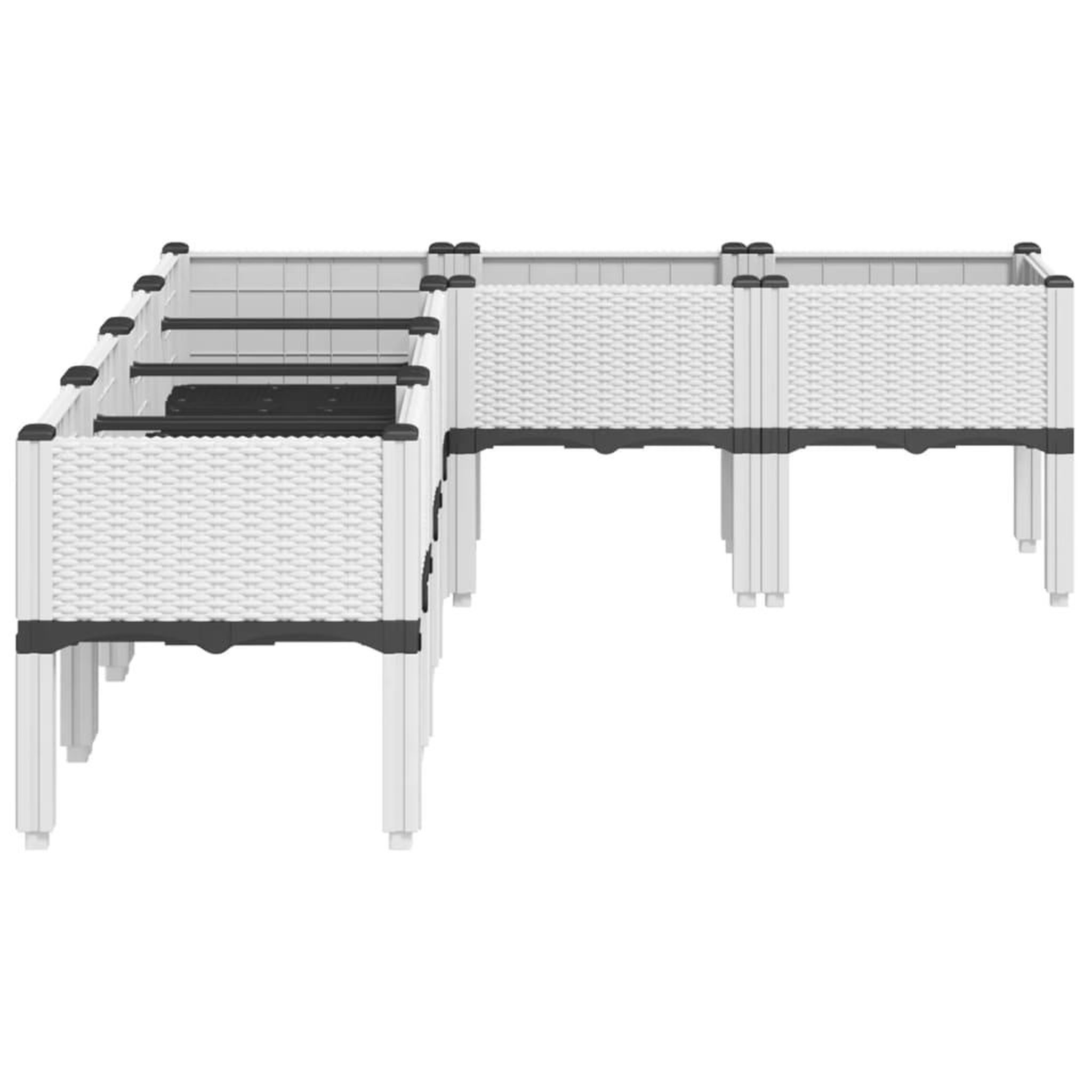 Voir la diapositive 4 : VIDAXL Jardiniere avec pieds blanc 160x120x42 cm PP