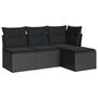 Voir la diapositive 2 : VIDAXL Salon de jardin 4 pcs avec coussins noir resine tressee