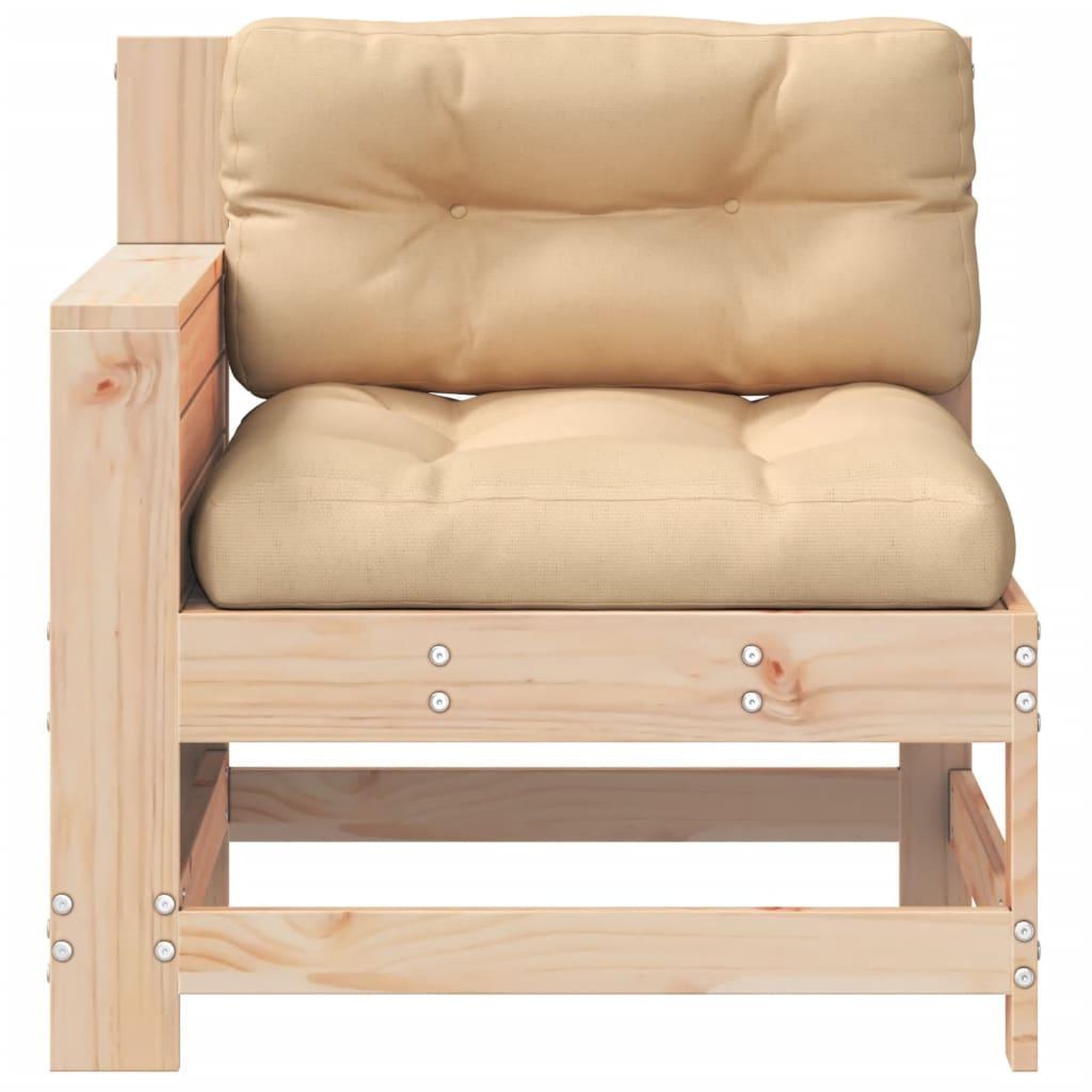 Voir la diapositive 4 : VIDAXL Canape de jardin accoudoir avec coussin bois massif de pin