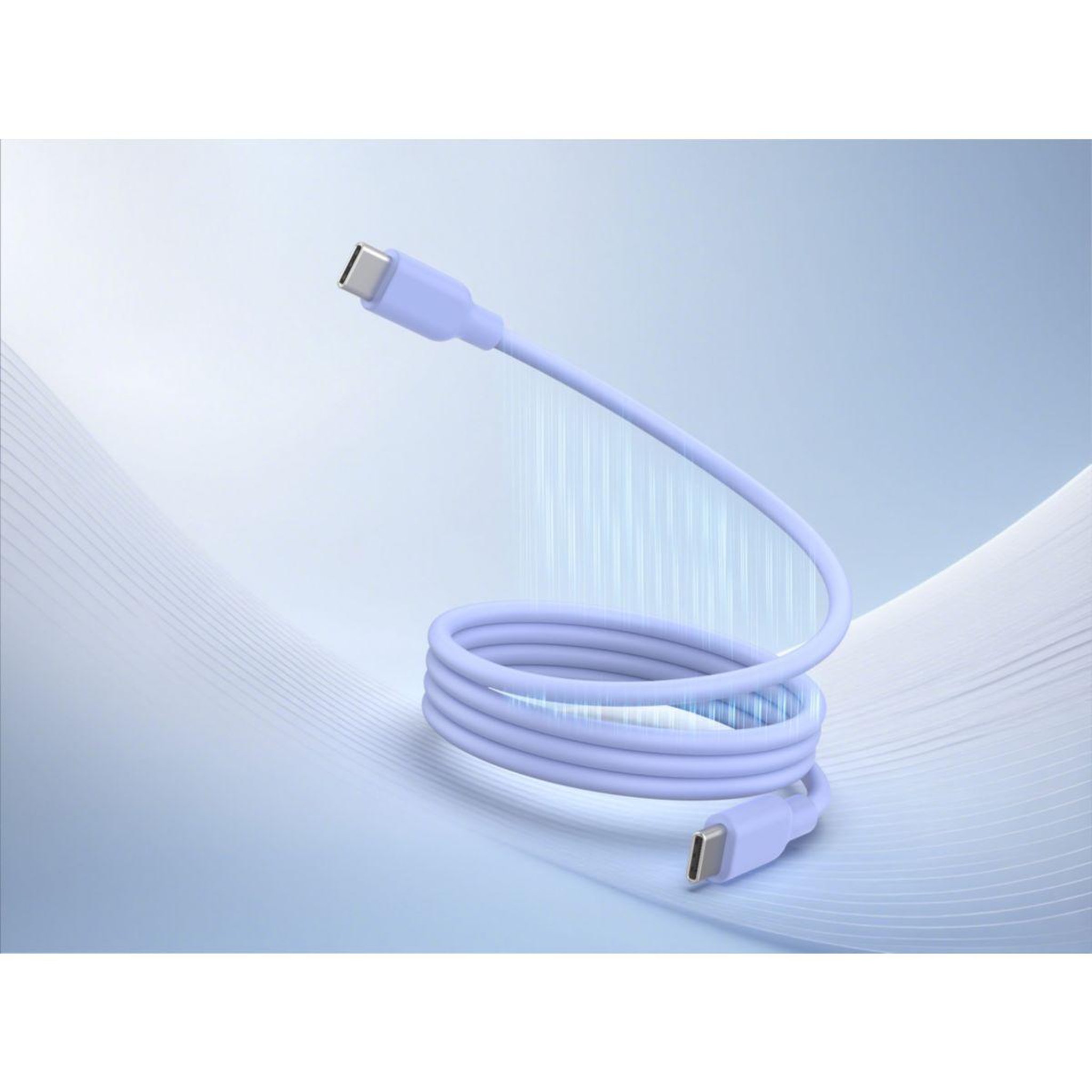 Voir la diapositive 2 : ESSENTIEL B Câble de charge vers USB-C silicone magnétique1M Violet
