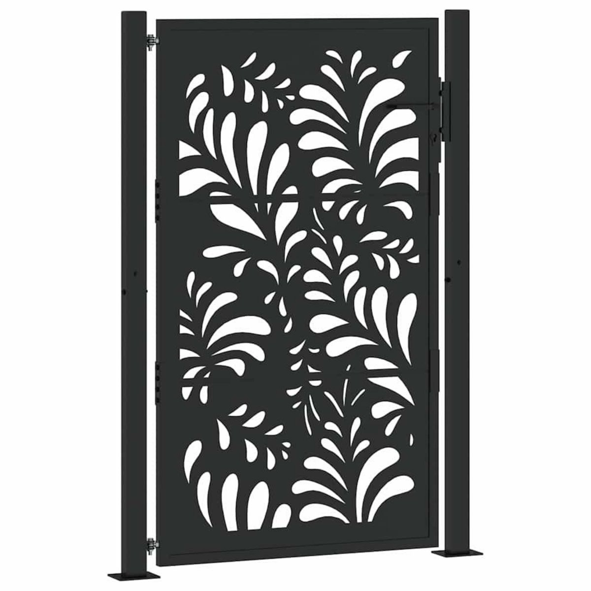 VIDAXL Portail de jardin noir 105x155 cm acier conception de vagues