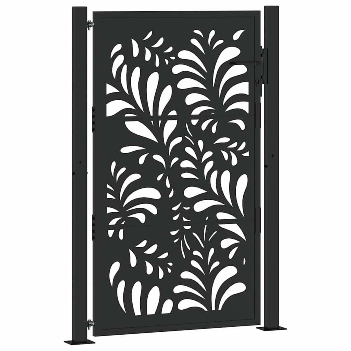 VIDAXL Portail de jardin noir 105x155 cm acier conception de vagues