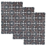 TOILINUX Lot de 3 x 2 stickers Mosaic. Coloris disponibles : Noir