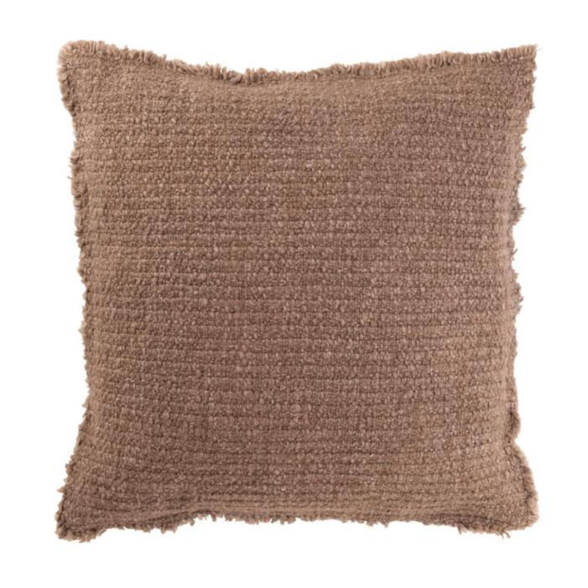 Paris Prix Coussin Déco  Effiloché  50x50cm Taupe
