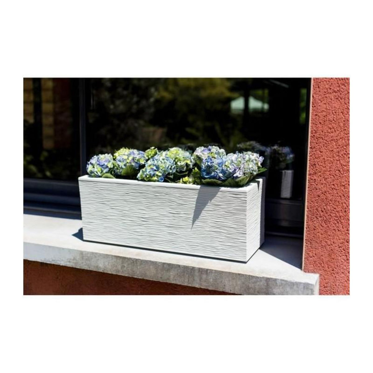 Eda Balconnière rectangulaire Graphit Up 59 x 19,5 x 22,8 cm - 25 L - Blanc cérusé - Eda