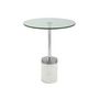 Voir la diapositive 2 : Paris Prix Table d'Appoint en Marbre  Lana  53cm Argent & Blanc