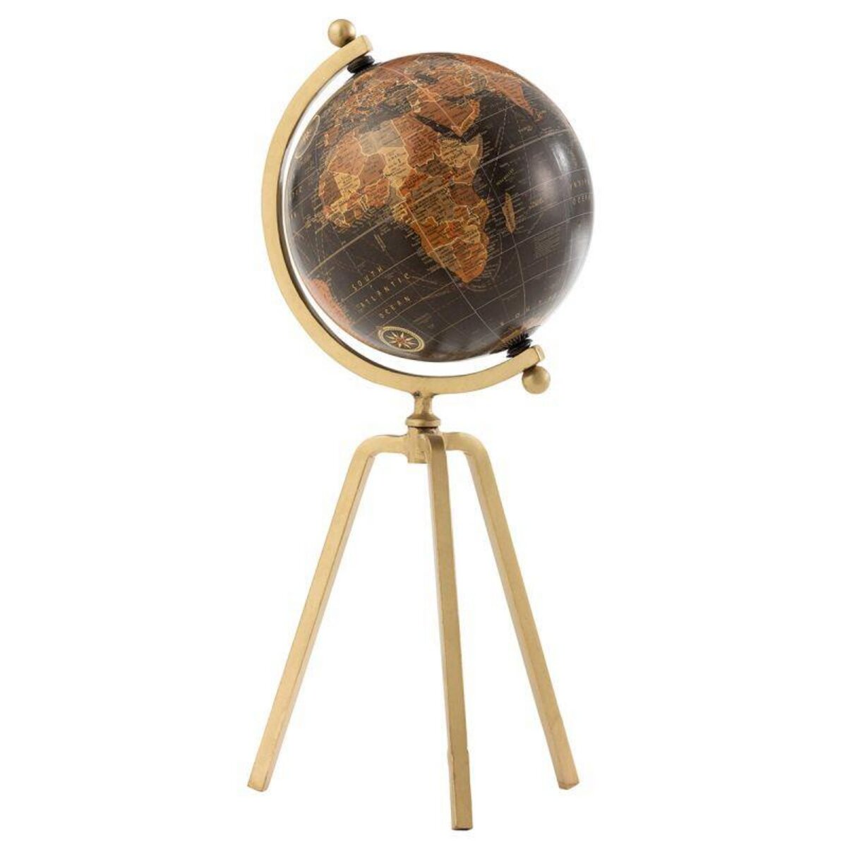 Paris Prix Globe sur Pied Déco  Trépied  52cm Or & Noir