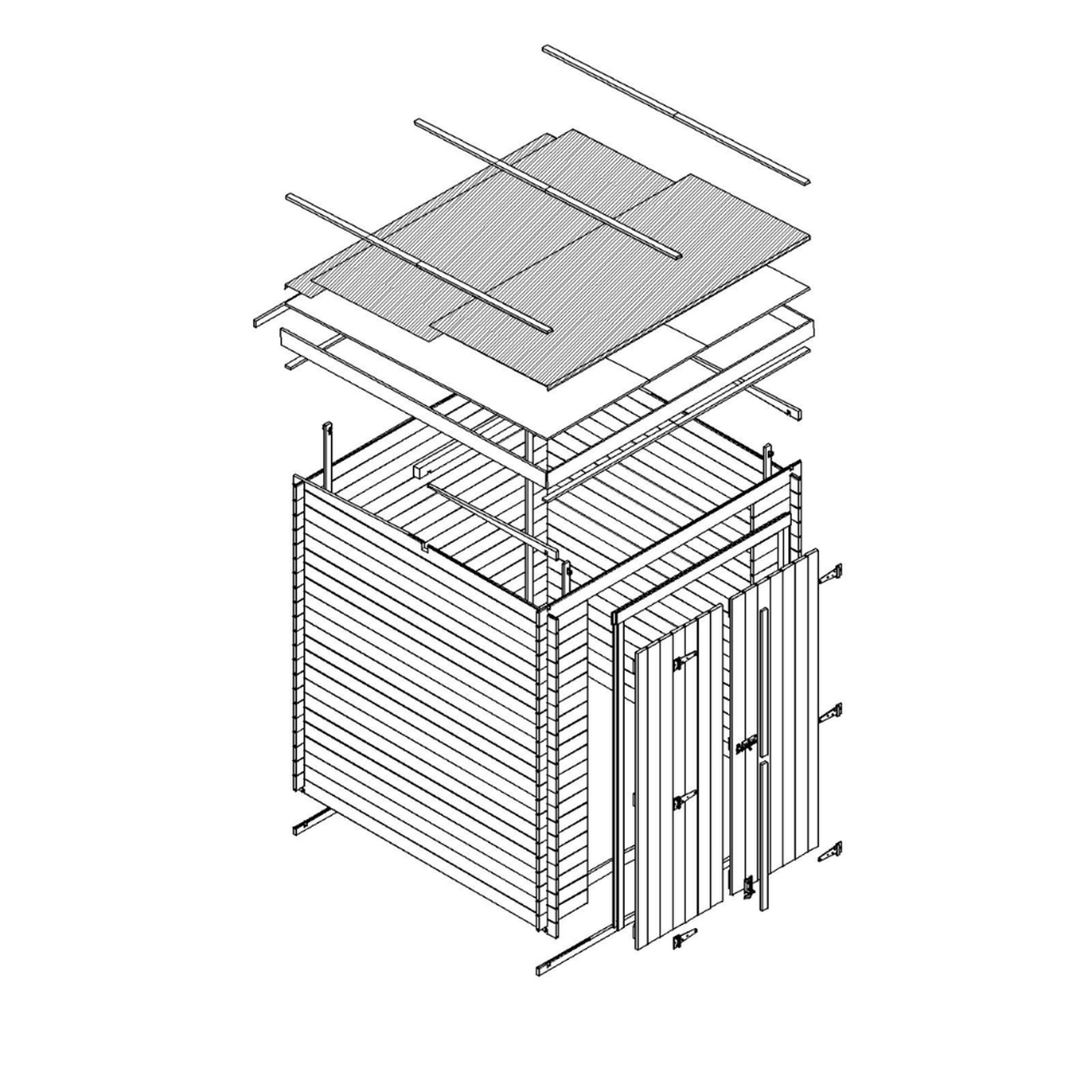 Voir la diapositive 6 : TIMBELA Abri de Jardin En Bois 3,53 m², Cabanon de Jardin, Portes à Deux Battants, Sans Plancher M309C1