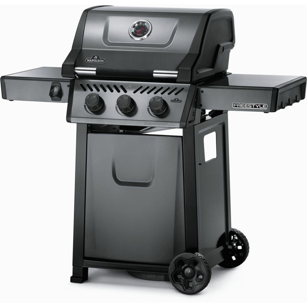NAPOLEON Barbecue gaz Freestyle F365PGT-FR gris noir 3 brûleurs sur chariot, 51x45 cm