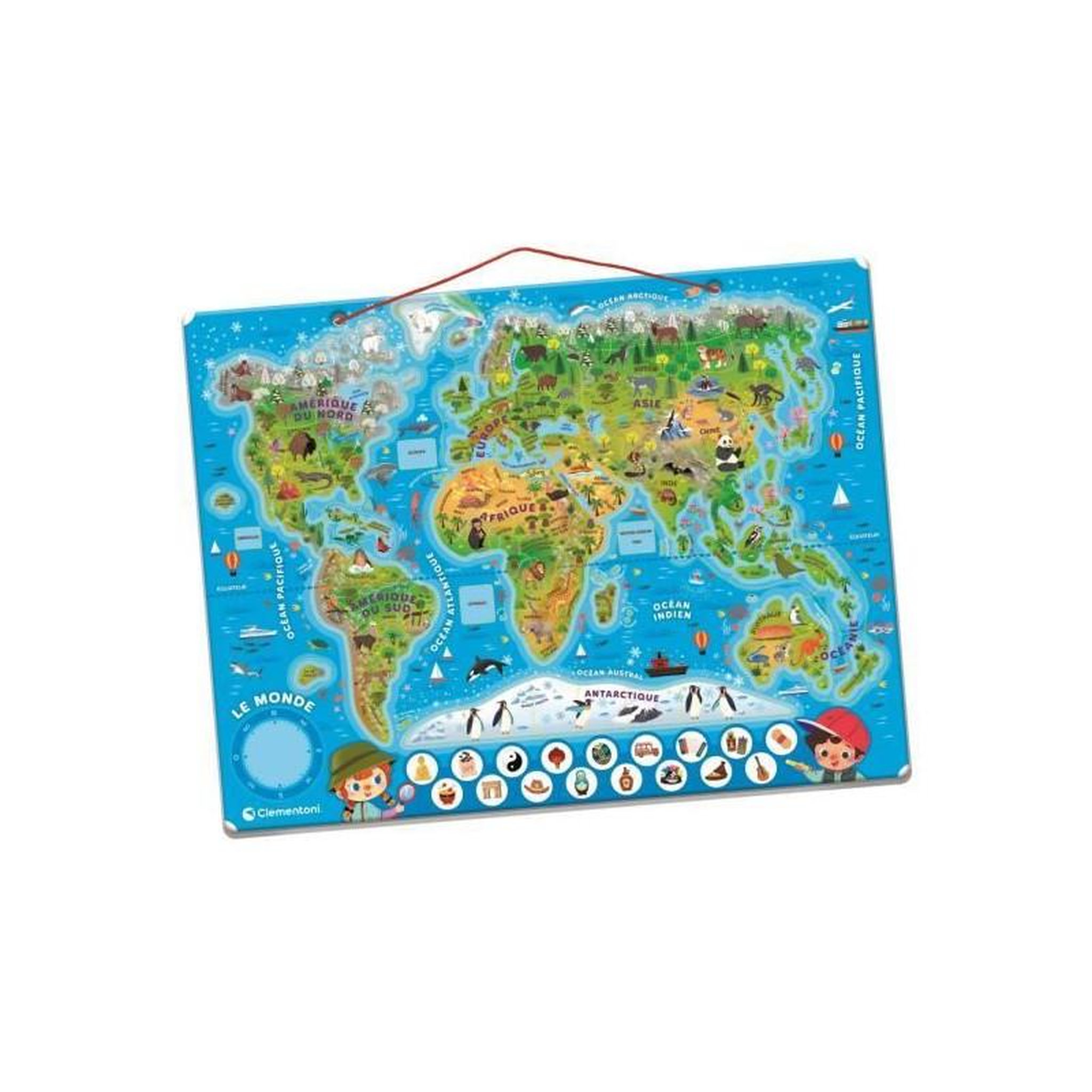 Voir la diapositive 4 : CLEMENTONI Puzzle magnétique carte du monde – Éducatif enfant – Apprentissage géographie – Dès 5 ans – Clementoni