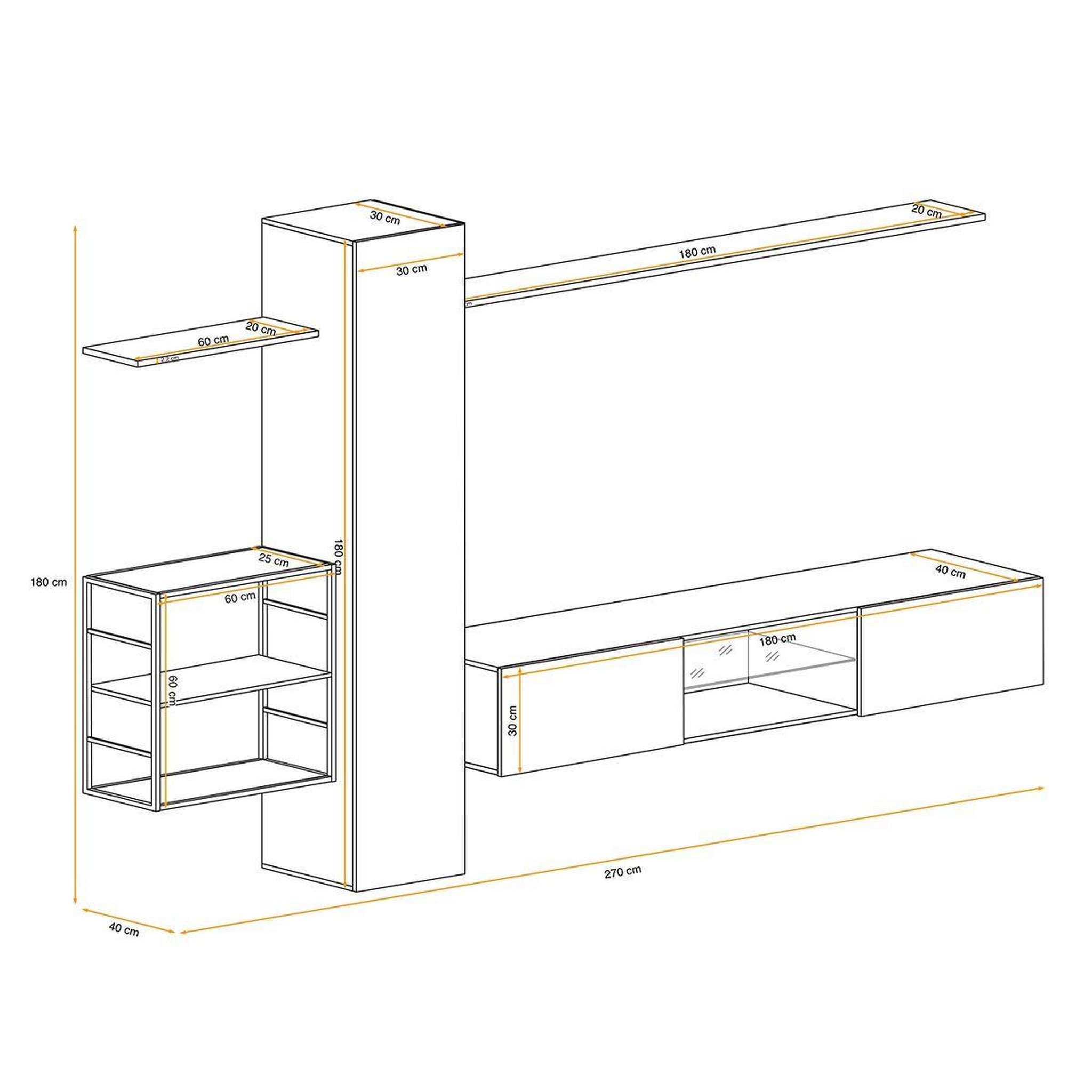 Voir la diapositive 3 : Paris Prix Ensemble meuble tv  switch v  270cm naturel & noir