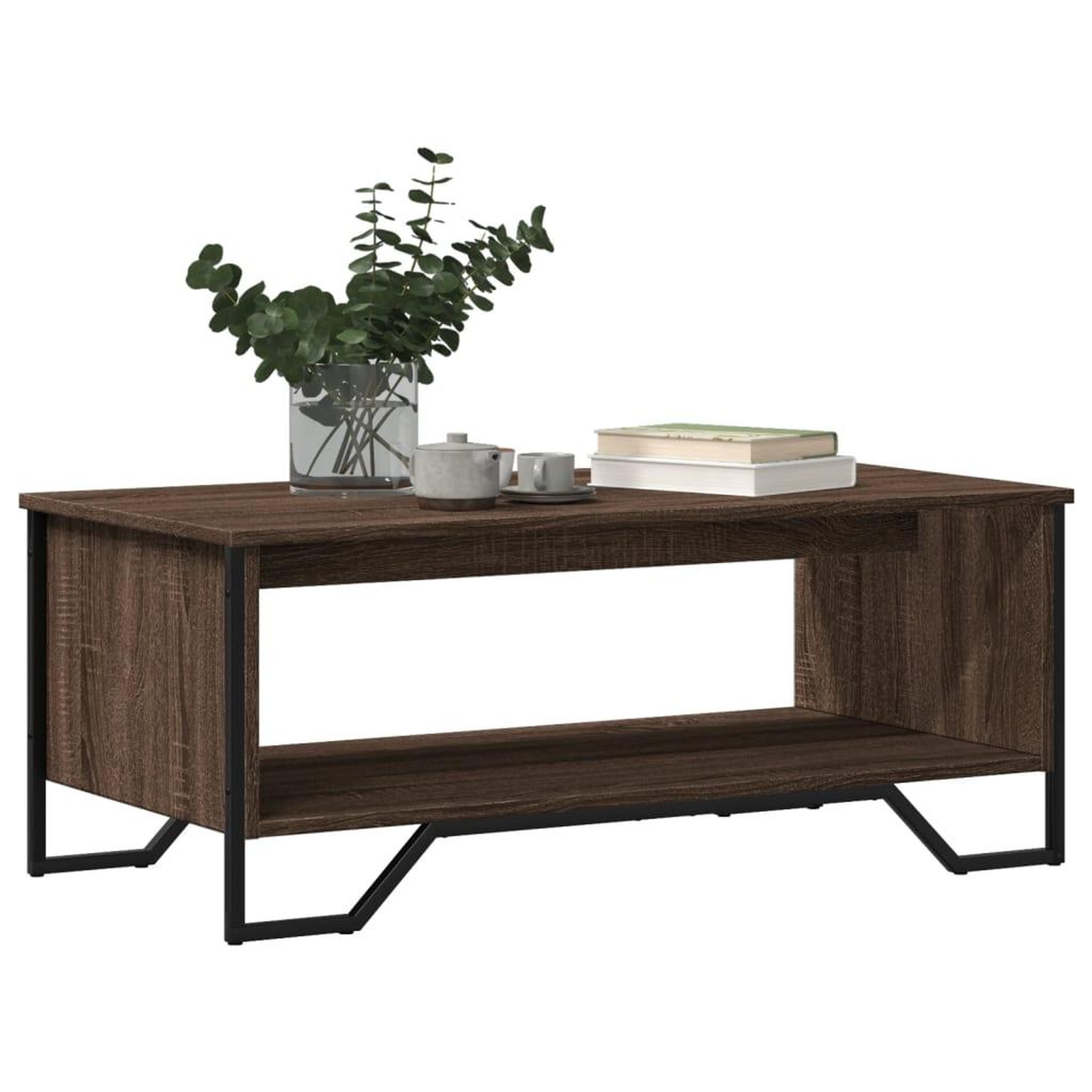 Voir la diapositive 4 : VIDAXL Table basse chene marron 100x51x40 cm bois d'ingenierie