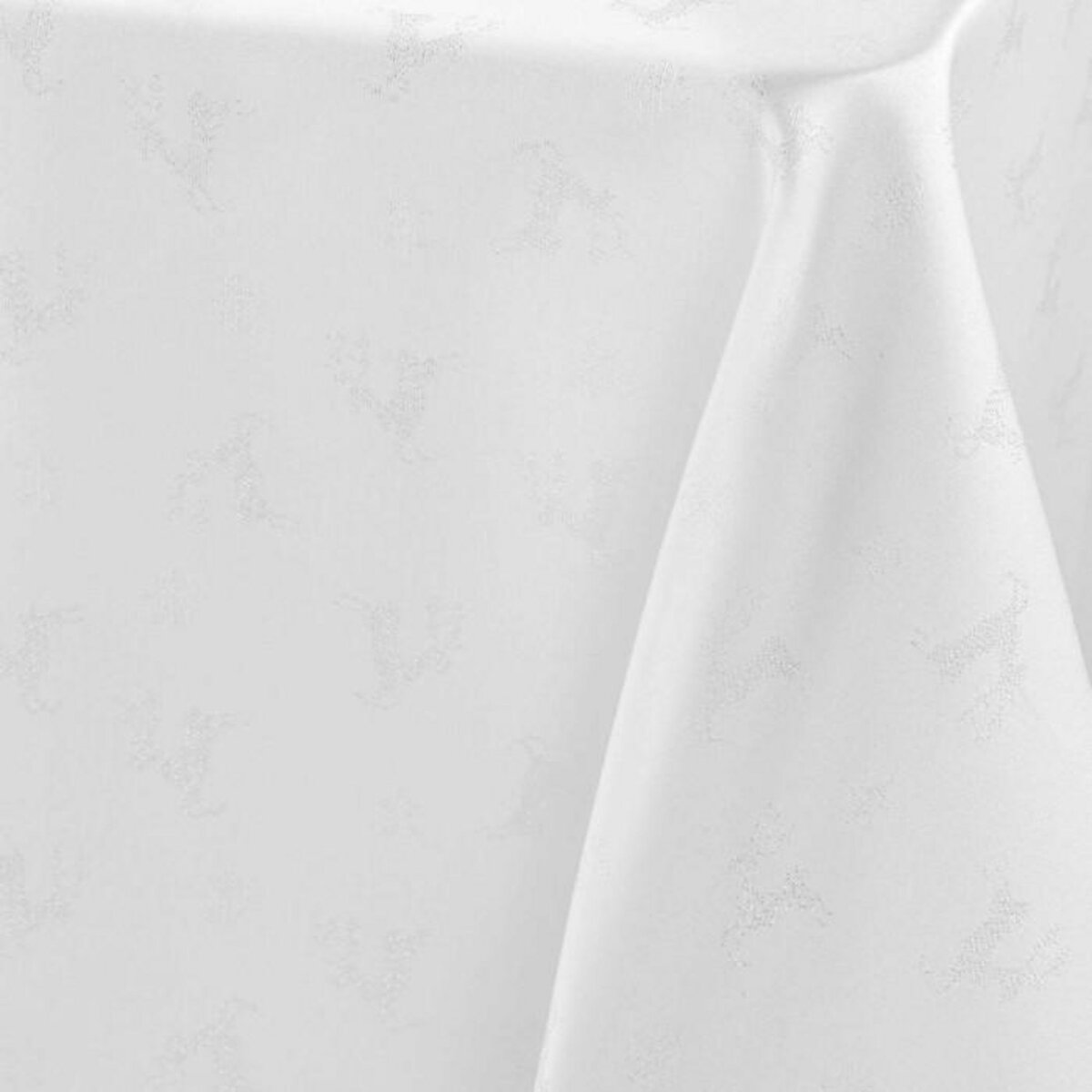 Paris Prix Nappe Jacquard Imprimé  Les Rennes  140x250cm Blanc & Argent