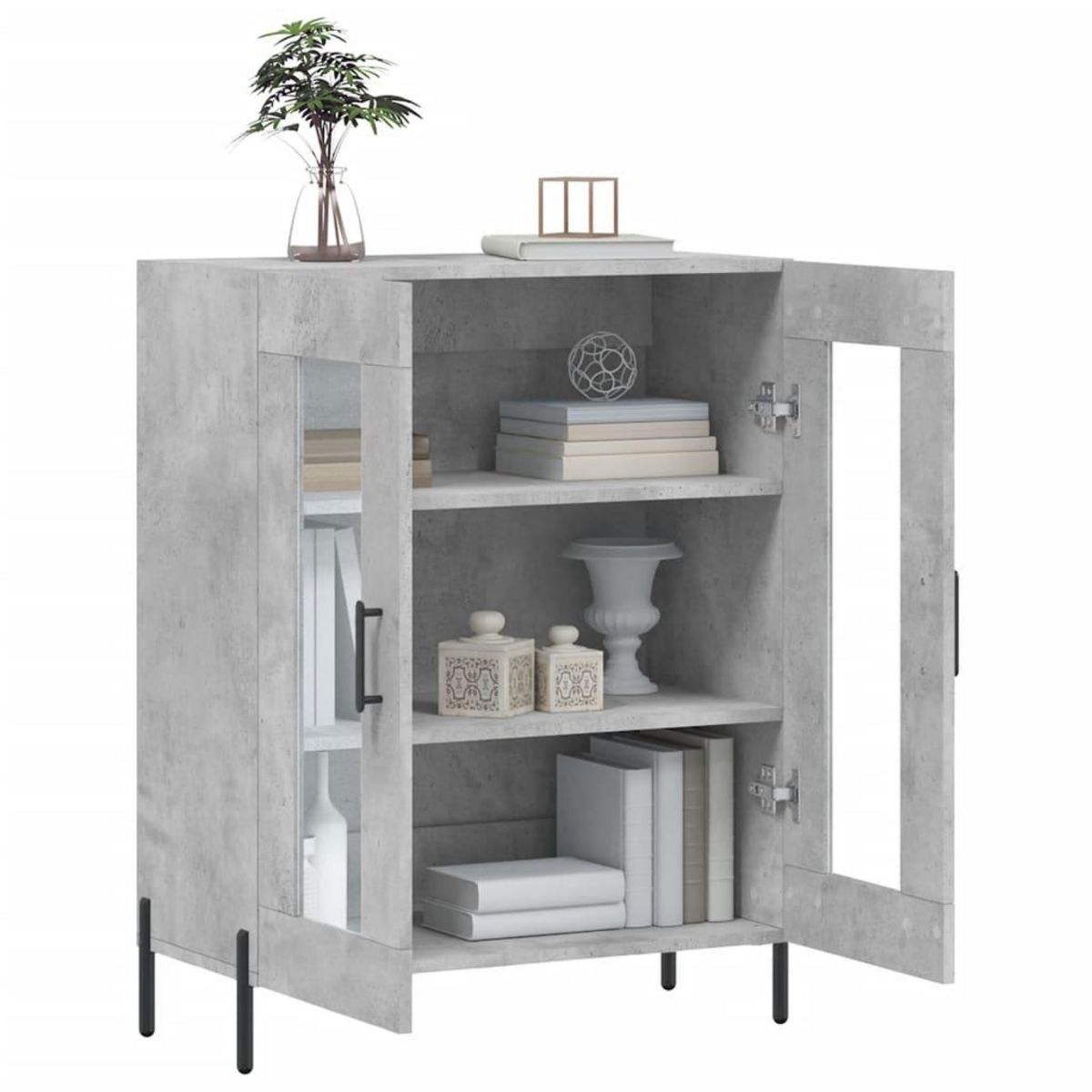 VIDAXL Buffet gris beton 69,5x34x90 cm bois d'ingenierie