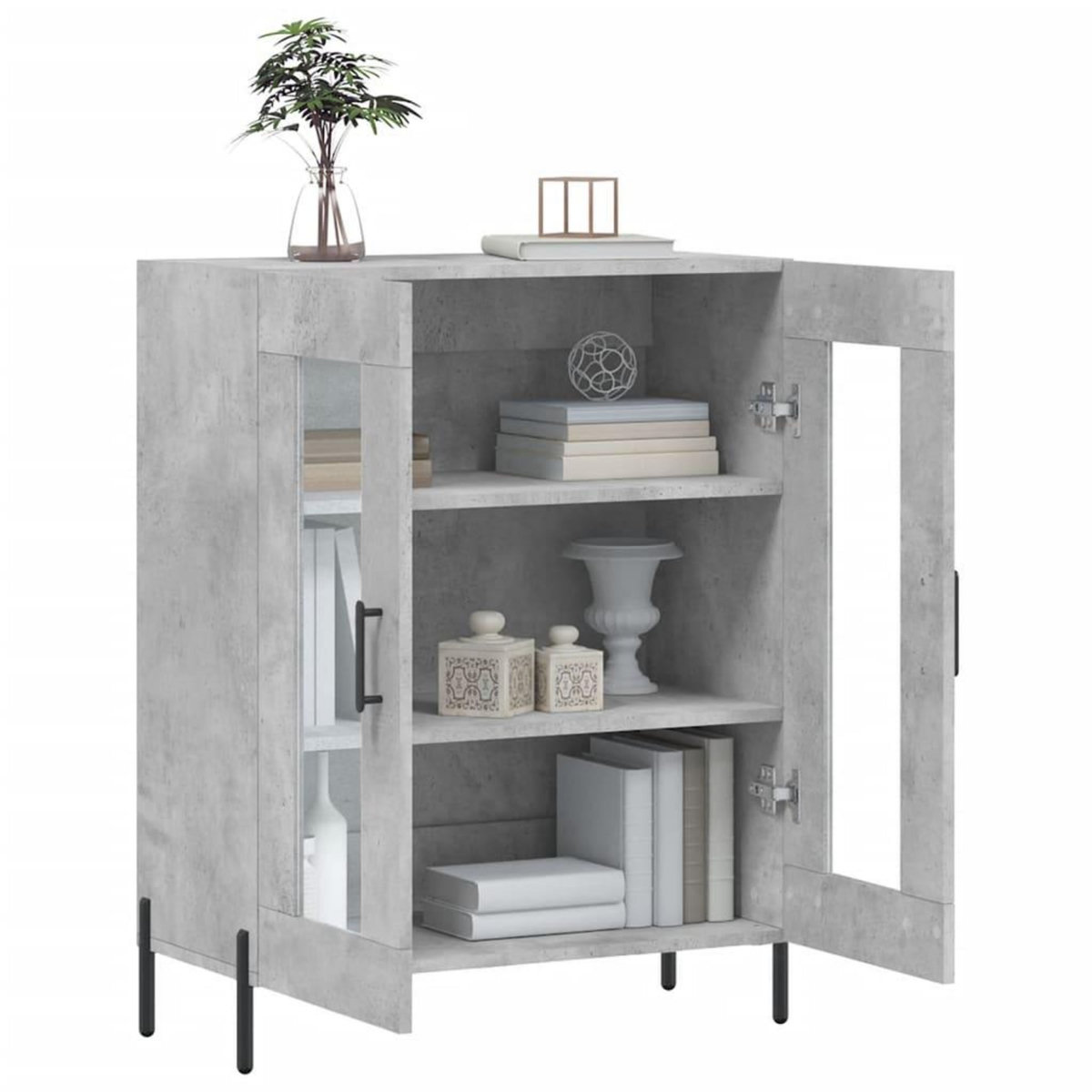 VIDAXL Buffet gris beton 69,5x34x90 cm bois d'ingenierie