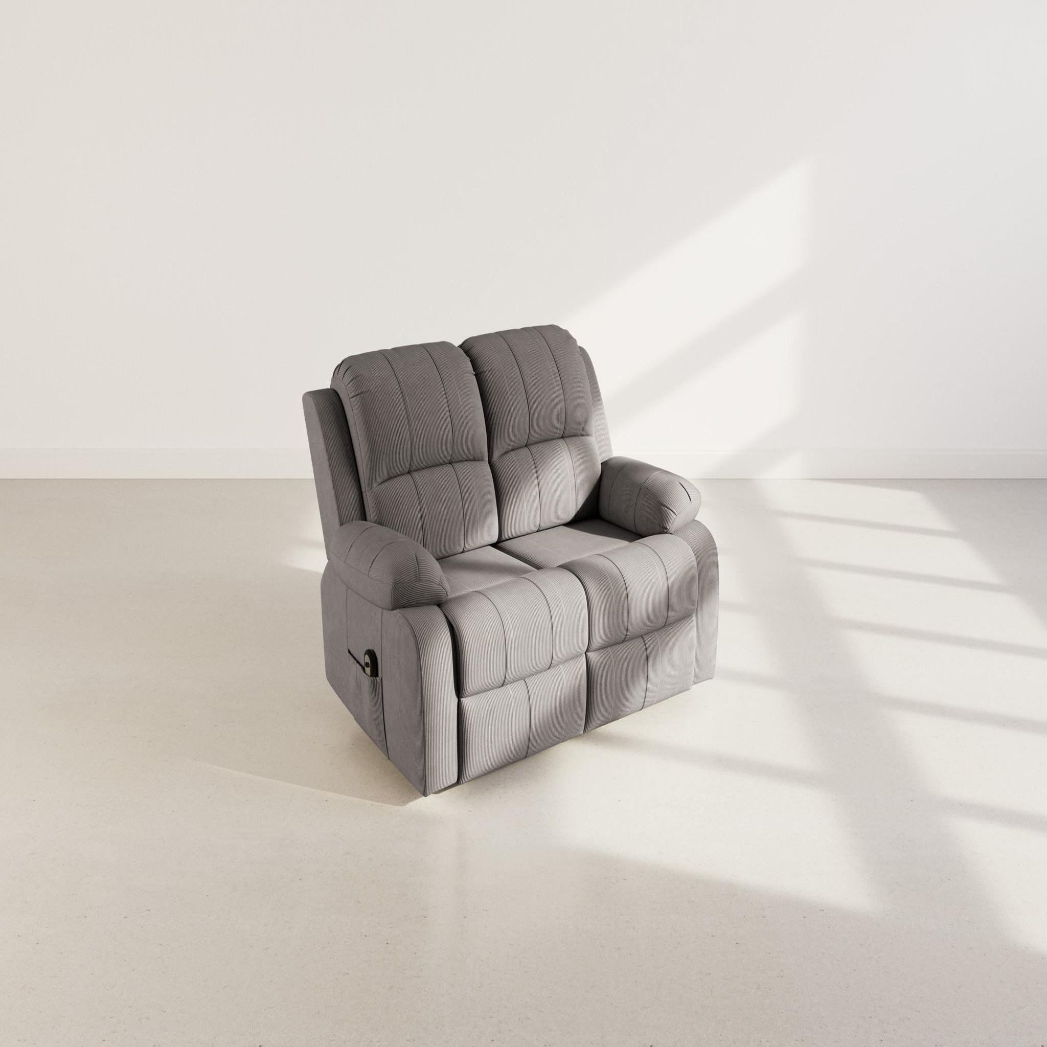 Voir la diapositive 5 : BEST MOBILIER Armand - canapé 2 places relax électrique en velours côtelé