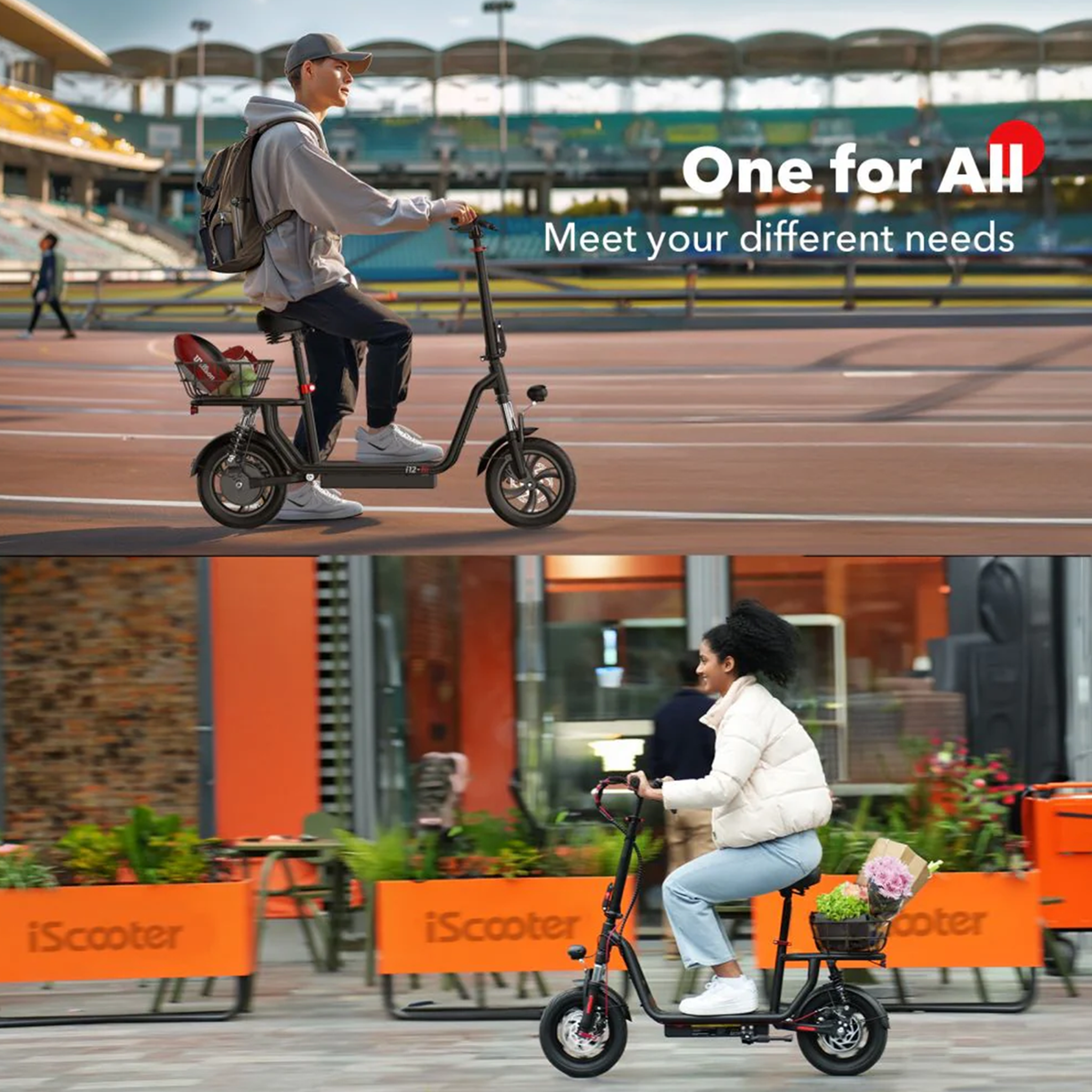 Voir la diapositive 6 : ISCOOTER iScooter i12 Trottinette électrique urbaine, 500 W, 36 V 7,5 Ah, 25 km/h, pneus de 12 pouces