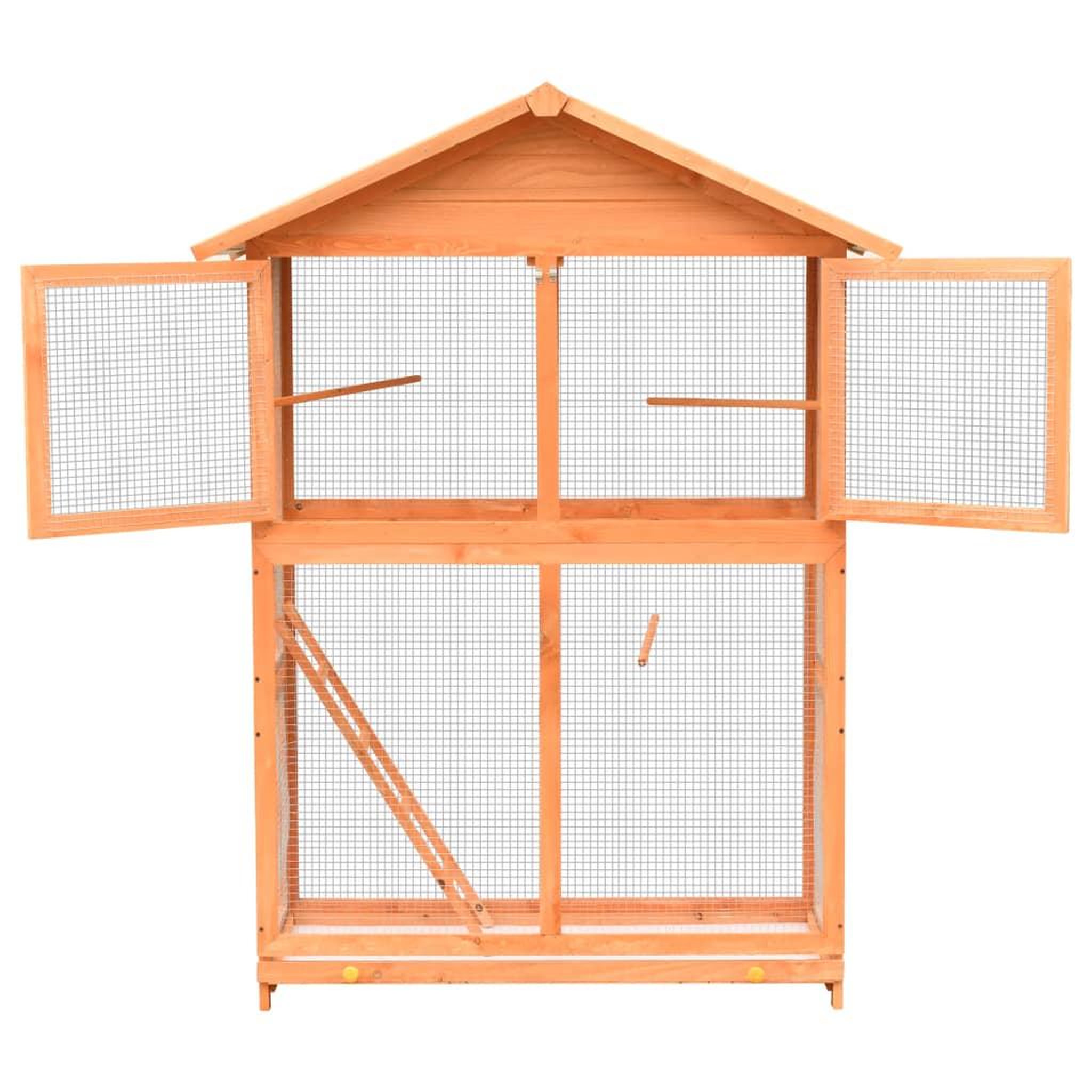 Voir la diapositive 3 : VIDAXL Cage a oiseaux Pin massif et bois de sapin 125,5x59,5x164 cm