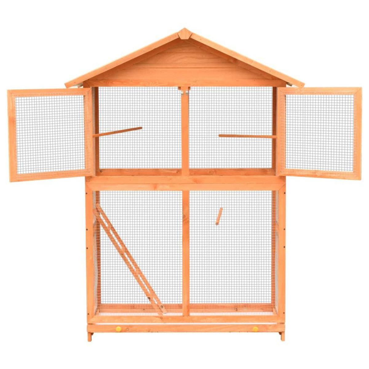 VIDAXL Cage a oiseaux Pin massif et bois de sapin 125,5x59,5x164 cm