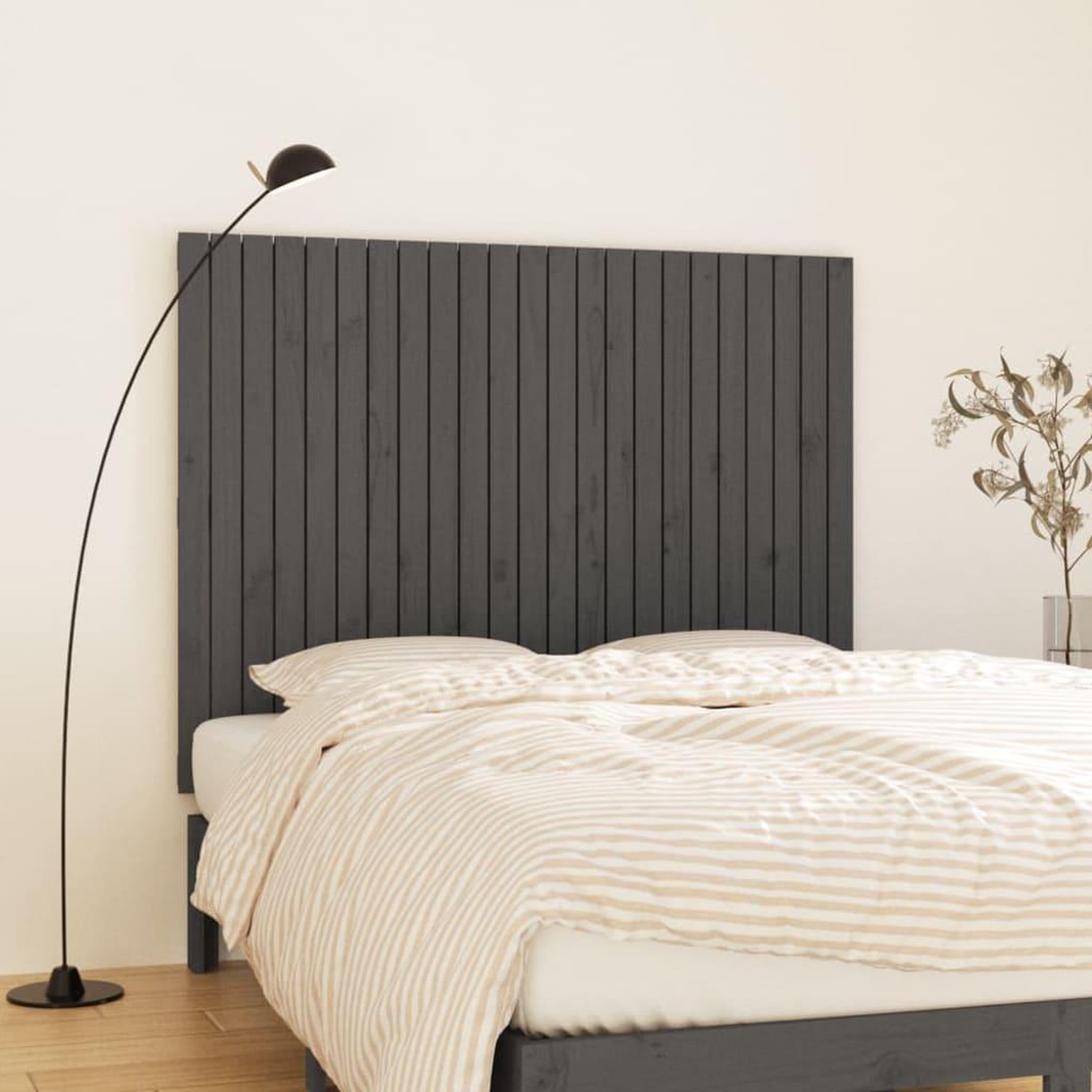 Voir la diapositive 1 : VIDAXL Tete de lit murale Gris 146,5x3x110 cm Bois massif de pin