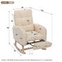 Voir la diapositive 4 : MERAX Fauteuil à Bascule Rocking Chair Avec Repose-pieds Teddy Beige