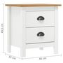 Voir la diapositive 6 : VIDAXL Tables de chevet Hill 2 pcs Blanc 46x35x49,5 cm Bois pin solide