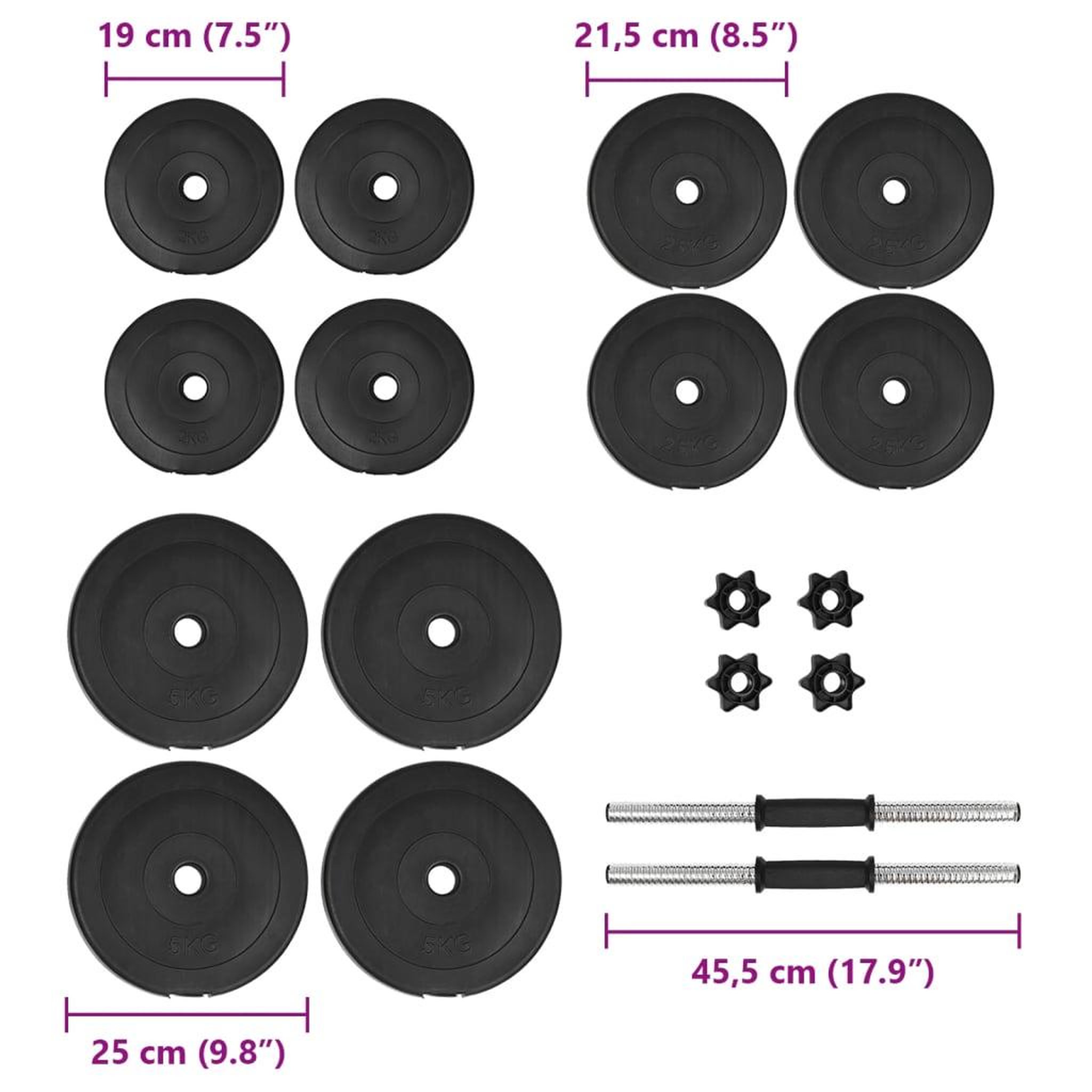 Voir la diapositive 6 : VIDAXL Haltere avec plaques 40 kg