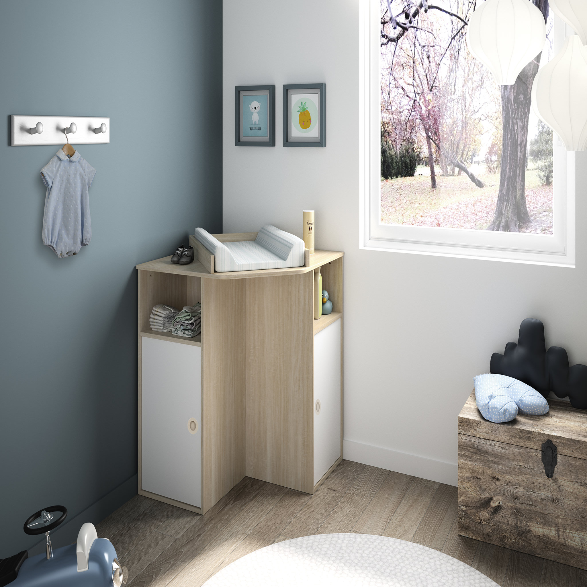 Voir la diapositive 1 : GAMI Commode à langer d'angle KAREN